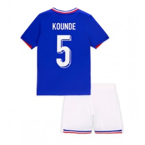 Fotbalové Dres Francie Jules Kounde #5 Dětské Domácí Oblečení ME 2024 Krátký Rukáv (+ trenýrky)